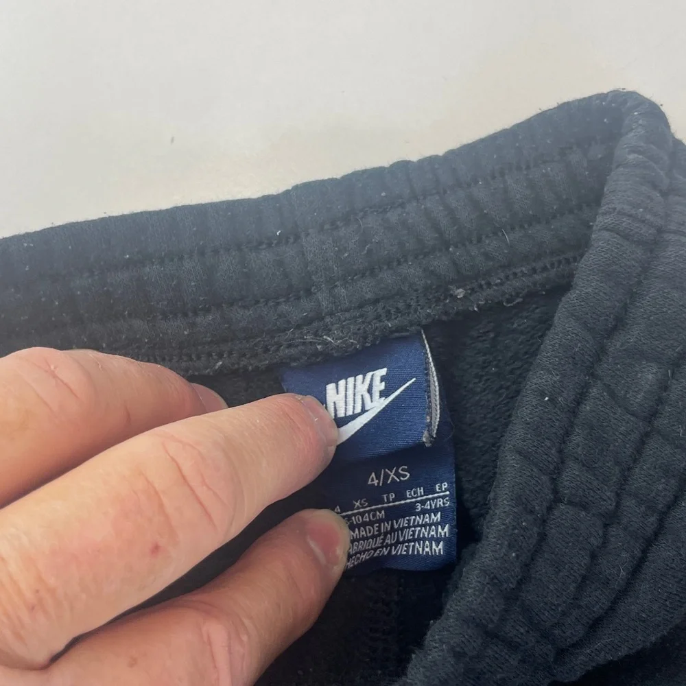 Nike Kids Black Sweatpants with‎ White Logo